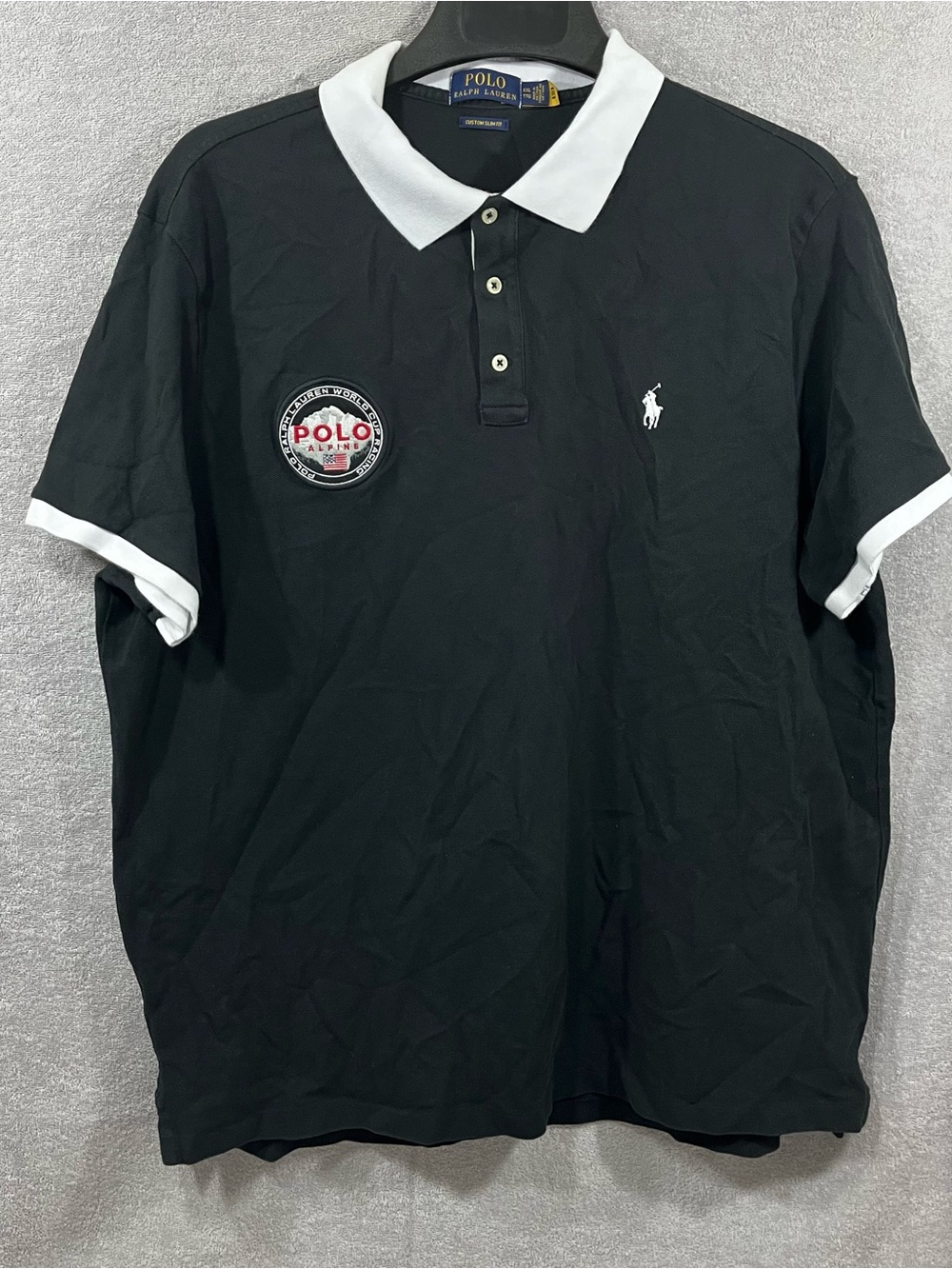 Polo Ralph Lauren Mens XXL Custom Slim Fit Polo Shirt Alpine Racing Short Sleeve